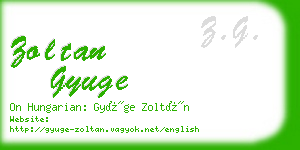 zoltan gyuge business card